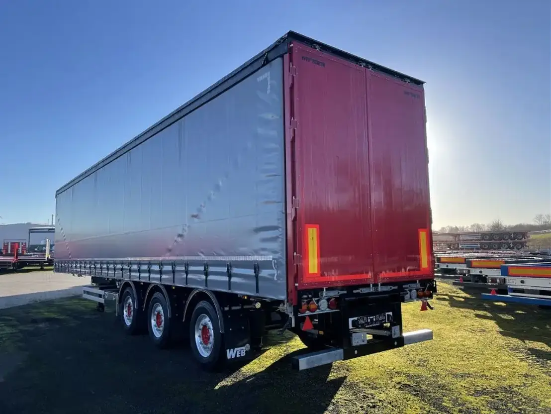 WEBTRAILER WEB-Trailer, 3-assige schuifzeilen oplegger, gedwongen gestuurd, meeneem heftruck frame / Kooi-aap aansluiting.